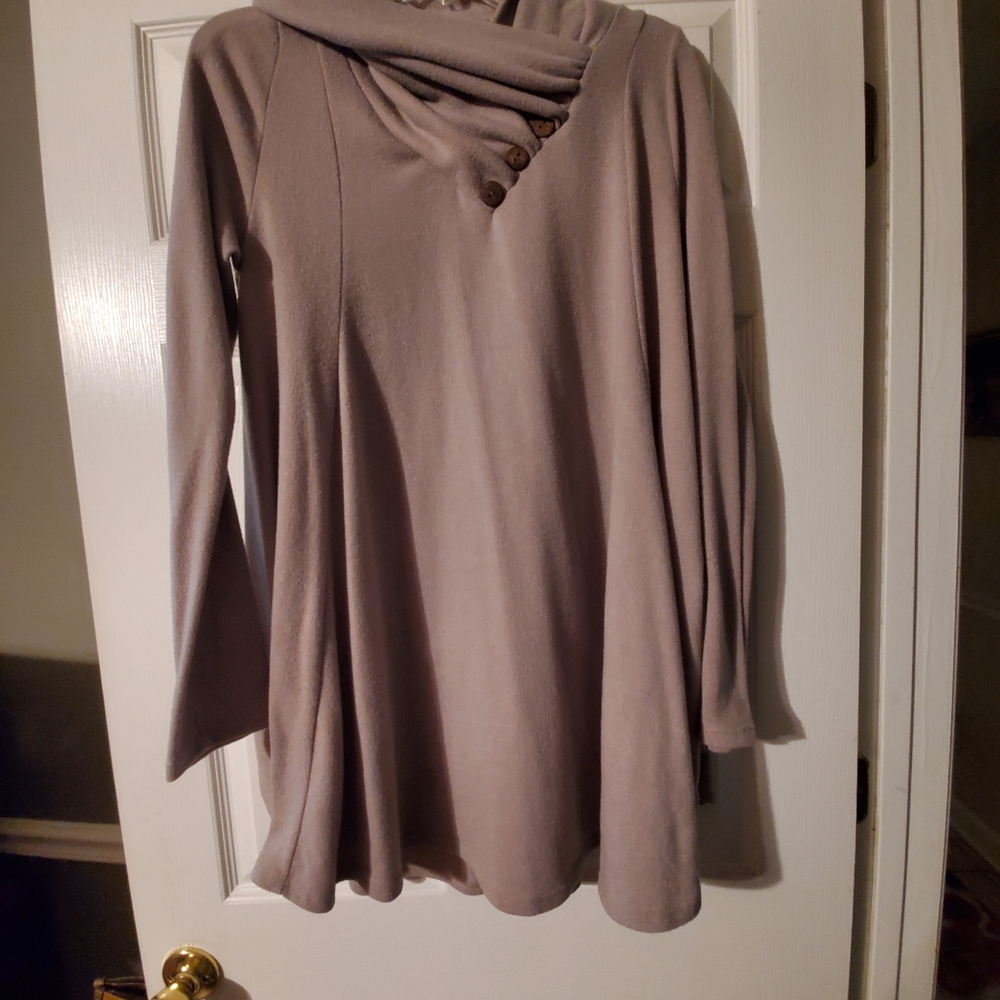 Tunic sweater. Xl. Taupe